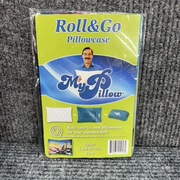 My Pillow Roll & Go Pillowcase Land Of The Free 12”x18” Patriotic Eagle Sky NEW - Picture 1 of 5